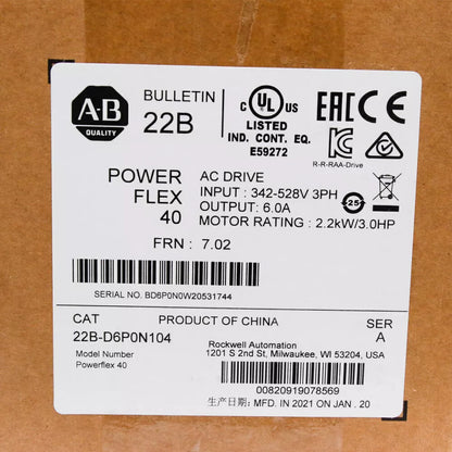 22B-D6P0N104 /A  Allen-Bradley  Fast Ship US STOCK